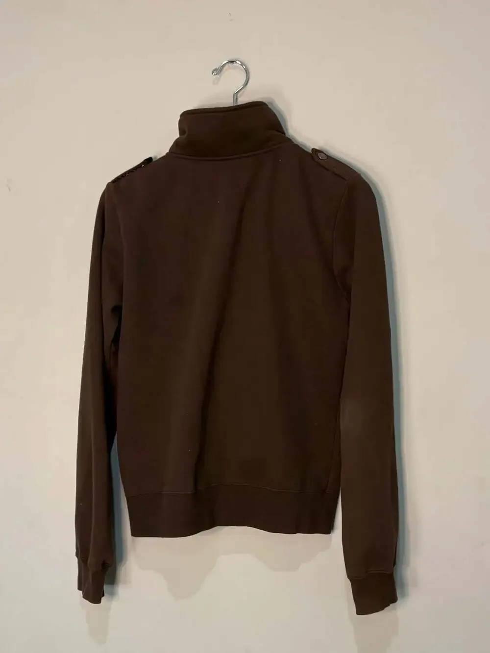 Obey Brown Graphic Zip-Up Mock Neck Jacket